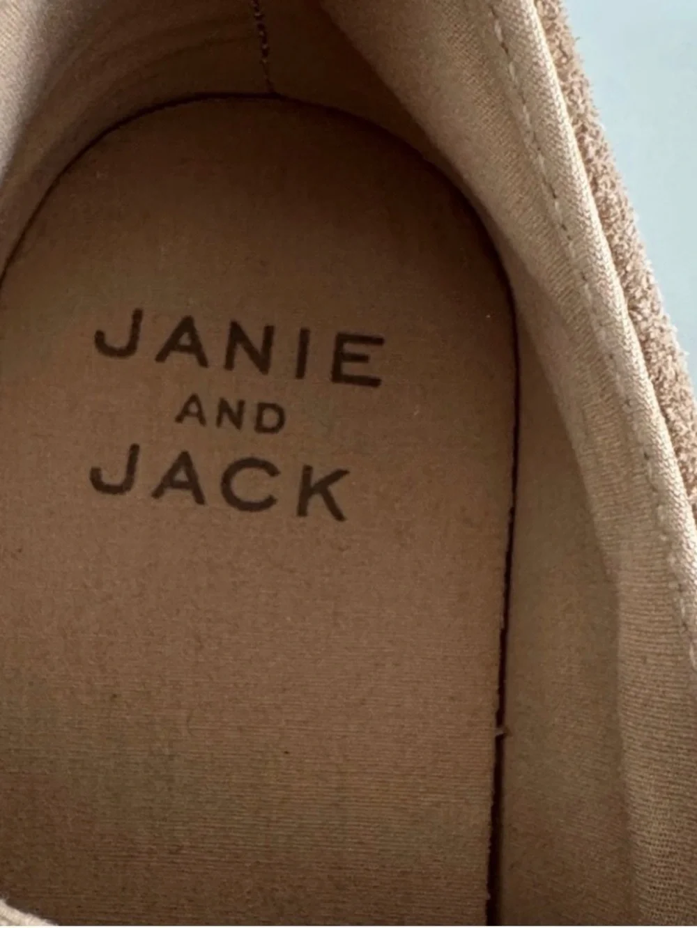 Janie and Jack Tan Suede Perforated Lace-Up Kids Dress Sneakers